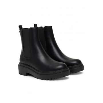 Botine dama FAL10 -  Piele ecologica - Negru -