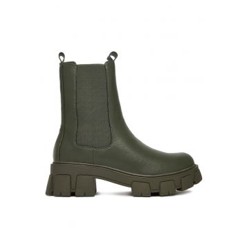 Botine dama -  material sintetic - verde