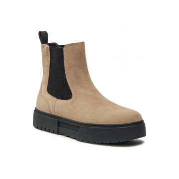 Botine dama -  piele ecologica - bej - 37 EU -