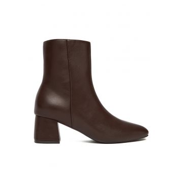 Botine dama -  piele ecologica - maro - Maro