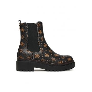 Botine dama -  piele ecologica - maro -