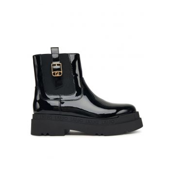 Botine dama  Piele ecologica - Negru - Negru