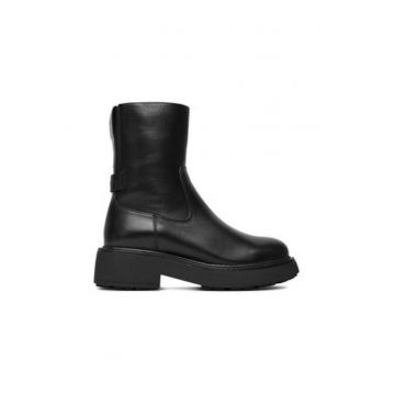 Botine dama  piele naturala - cu fermoar - Negru