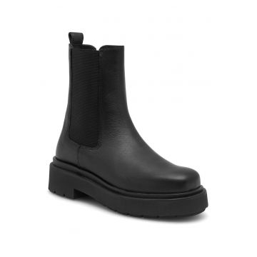 Botine dama -  piele naturala - negru -