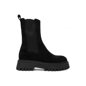 Botine dama -  piele naturala - negru -