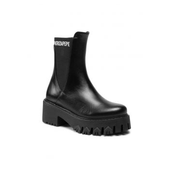 Botine dama  piele naturala - negru -