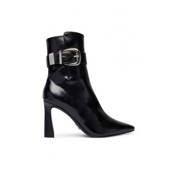 Botine dama SM11004780 -  Piele ecologica - Negru -