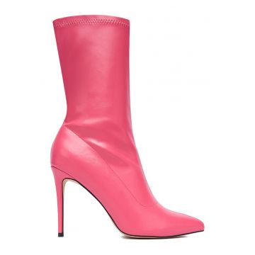 Botine dama -  stiletto - roz - material sintetic