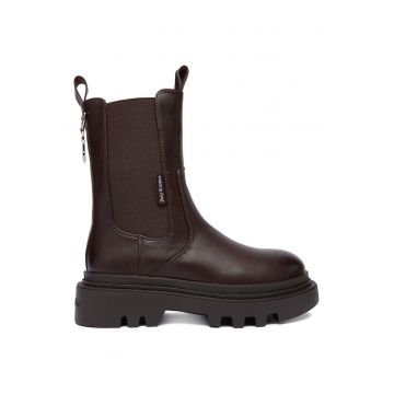 Botine dama -  tesatura - maro -