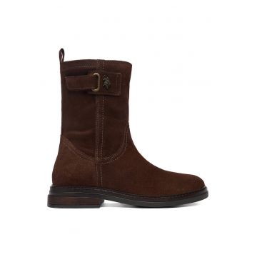 Botine dama - U S Polo Assn - piele naturala - maro -