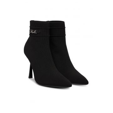 Botine de dama -  material textil - negru -