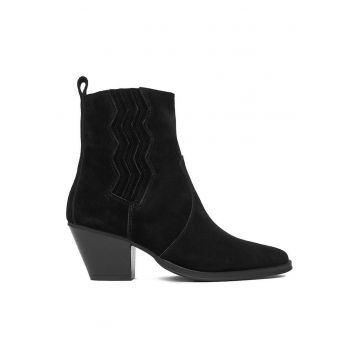 Botine de dama -  material textil - negru -