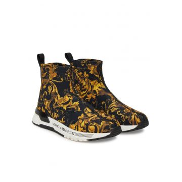 Botine de dama -  material textil - negru -