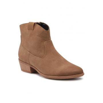 Botine de dama -  piele ecologica - maro