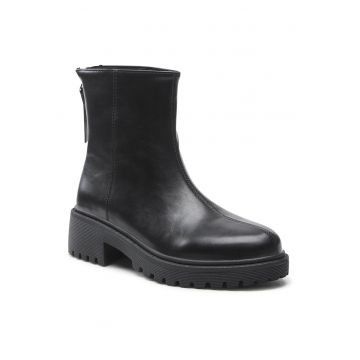 Botine de dama -  piele ecologica - negru - 38 EU -