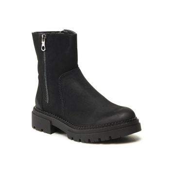 Botine de dama -  piele ecologica - negru