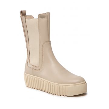 Botine de dama -  piele naturala - bej -