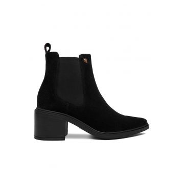 Botine de dama -  piele naturala - negru - Negru