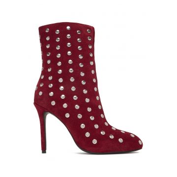 Botine de dama -  piele naturala - rosu -