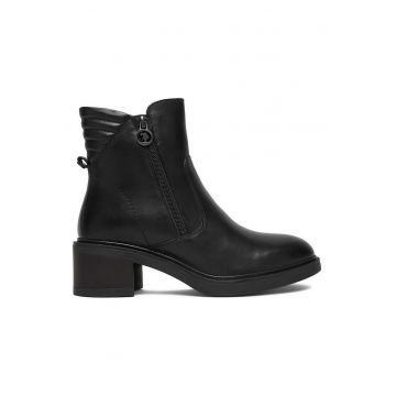Botine de dama - U S Polo Assn - piele naturala - negru -