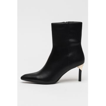Botine de piele ecologica - Negru