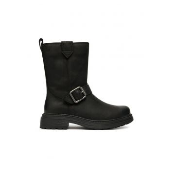 Botine  din piele naturala - Negru