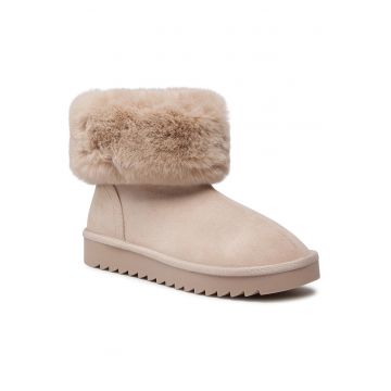 Botine  material textil - bej