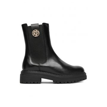 Botine pentru dama -  piele naturala - negru