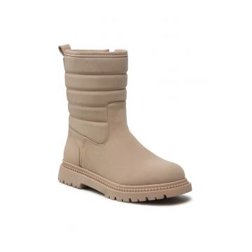 Botine -  piele ecologica - bej - material sintetic -