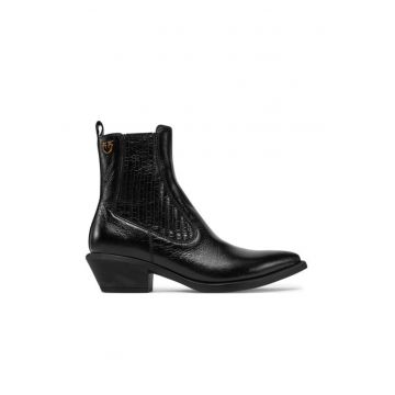 dama -  cowboy - piele naturala - negru - Negru