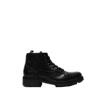 Ghete barbatesti  NUXE 138 - piele naturala - negru - cu sireturi