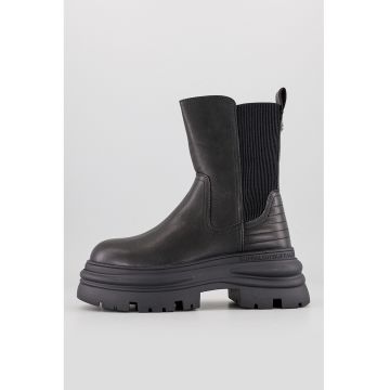 Ghete Chelsea de piele ecologica Dione - Negru