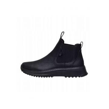 Ghete Chelsea de piele ecologica pentru Barbati - Classic Tahoe Chelsea - Negru - Negru
