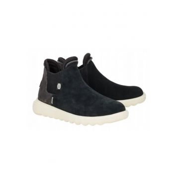Ghete Chelsea de piele naturala pentru Femei -  Wendy Branson Suede - Negru