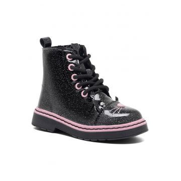Ghete copii -  negru - plastic - fermoar