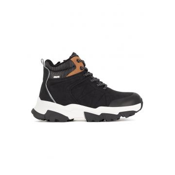 Ghete copii -  negru - sintetic - inchidere cu fermoar - design peste glezna -