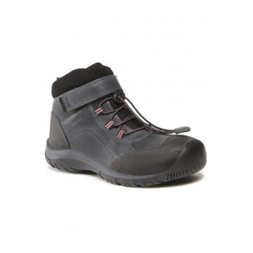 Ghete copii -  piele naturala - bleumarin - sistem inchidere Velcro - Albastru