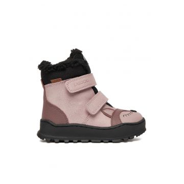 Ghete copii -  piele naturala - velcro - violet -