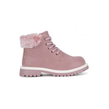Ghete copii -  roz - material sintetic - cu fermoar -
