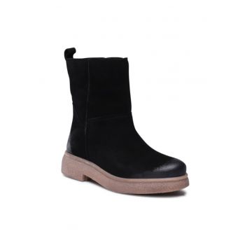 Ghete dama -  5904862262055 - Negru - Piele naturala/Piele intoarsa -