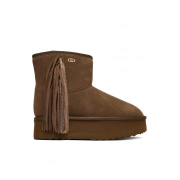 Ghete dama  Ebano S3830 - piele naturala - maro