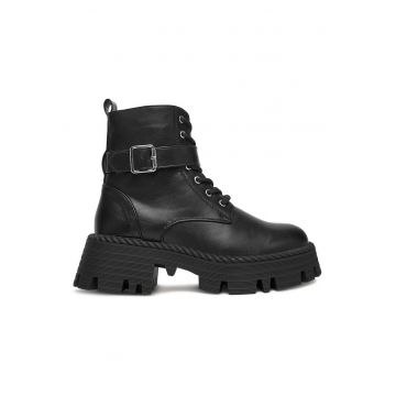 Ghete dama -  material sintetic - negru -