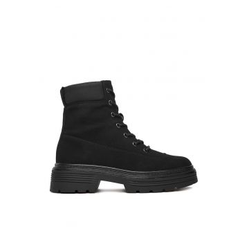 Ghete dama -  material sintetic - negru -