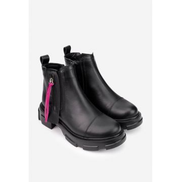Ghete dama negre din piele autentica - Negru