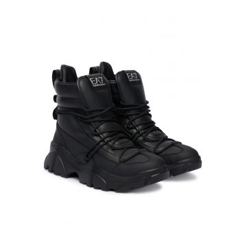 Ghete dama -  piele ecologica - negru - stil elegant -