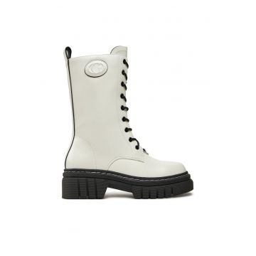 Ghete dama -  piele naturala - alb -
