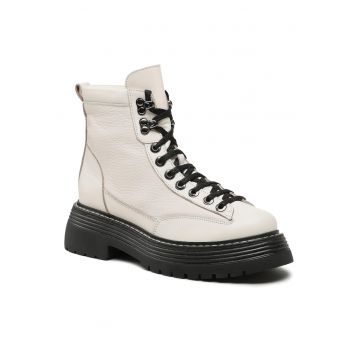 Ghete dama -  Piele naturala - Bej -