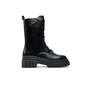 Ghete dama -  piele naturala - negru - confortabile