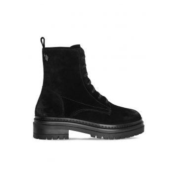 Ghete dama  piele naturala negru - Negru