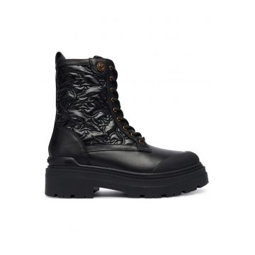 Ghete dama -  Piele naturala - Negru - Negru